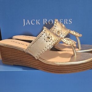 Jack Rogers Metallic Gold Platform Sandals